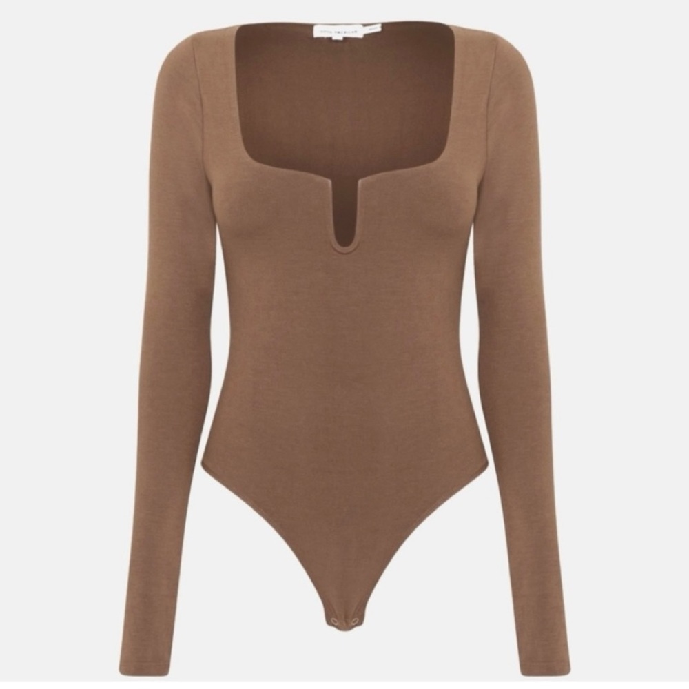 NWOT Good American Stretch Jersey U Ring Bodysuit
Sepia Size 1/ Small